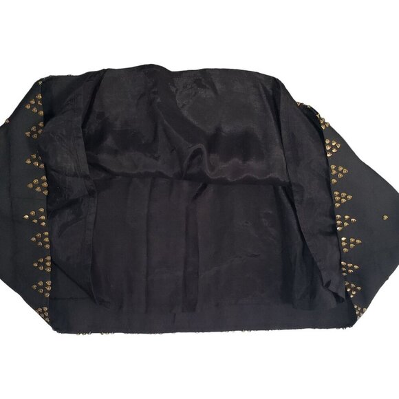 Free People Soho Brass Studded Shift Dress Sleeveless Boho Aztec Black Size 2 - Picture 6 of 12